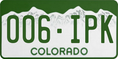CO license plate 006IPK
