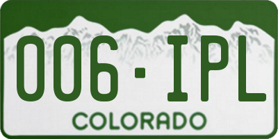 CO license plate 006IPL