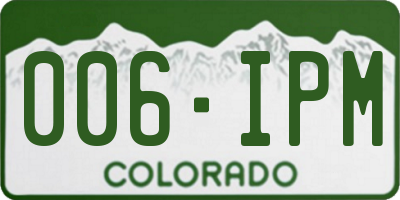 CO license plate 006IPM