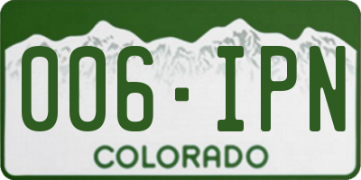 CO license plate 006IPN