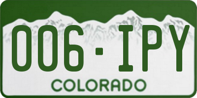 CO license plate 006IPY