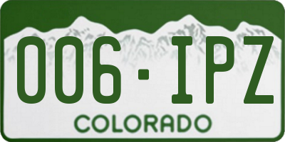CO license plate 006IPZ