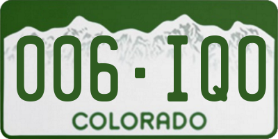 CO license plate 006IQO