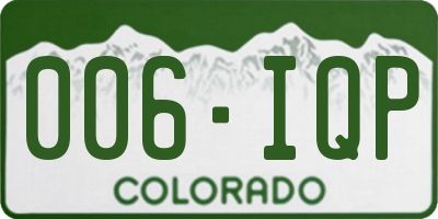 CO license plate 006IQP