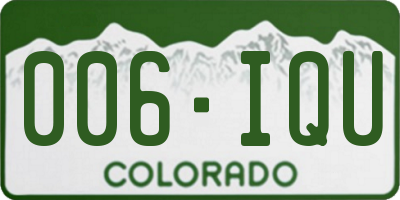 CO license plate 006IQU