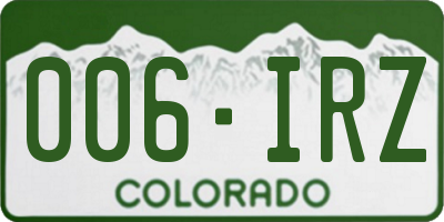 CO license plate 006IRZ