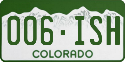 CO license plate 006ISH