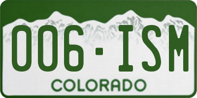 CO license plate 006ISM
