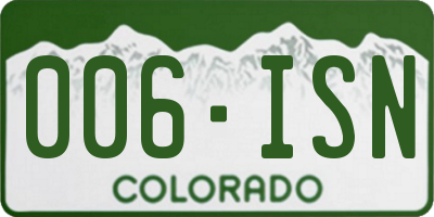 CO license plate 006ISN