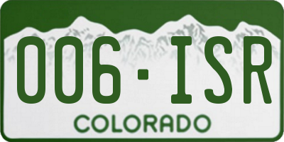 CO license plate 006ISR