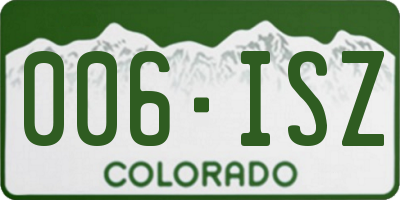 CO license plate 006ISZ