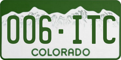 CO license plate 006ITC