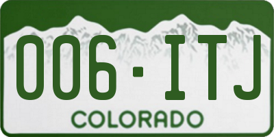 CO license plate 006ITJ