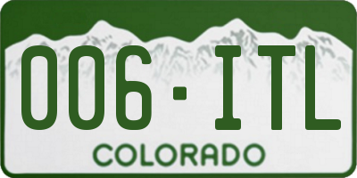 CO license plate 006ITL