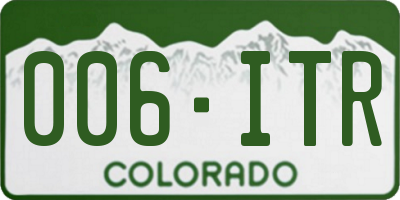 CO license plate 006ITR