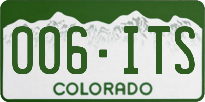 CO license plate 006ITS