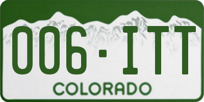 CO license plate 006ITT