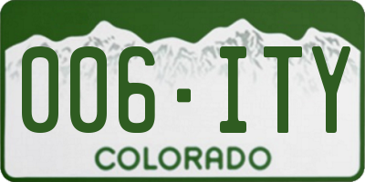 CO license plate 006ITY