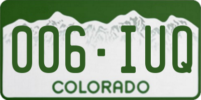 CO license plate 006IUQ