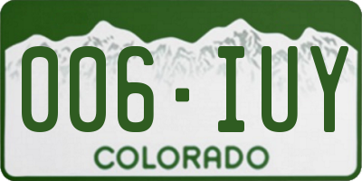 CO license plate 006IUY