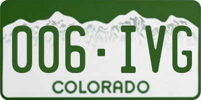 CO license plate 006IVG