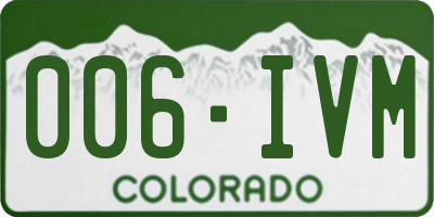 CO license plate 006IVM