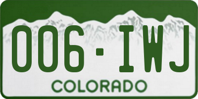 CO license plate 006IWJ