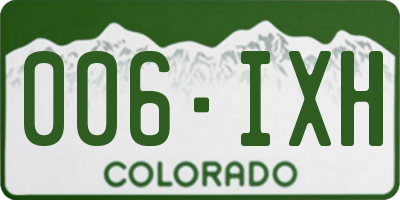 CO license plate 006IXH