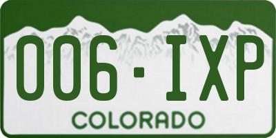 CO license plate 006IXP