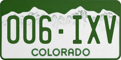CO license plate 006IXV