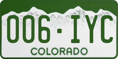 CO license plate 006IYC