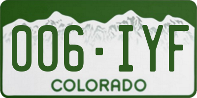 CO license plate 006IYF