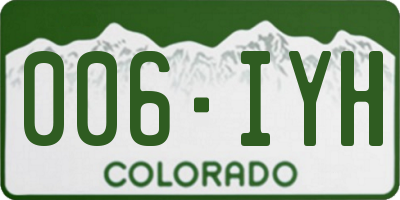 CO license plate 006IYH