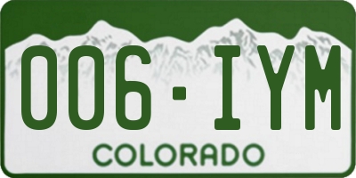 CO license plate 006IYM