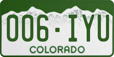 CO license plate 006IYU