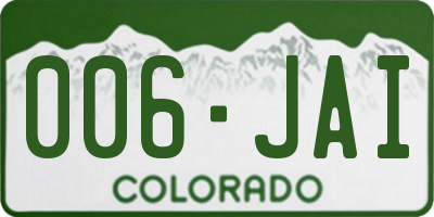 CO license plate 006JAI