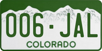 CO license plate 006JAL