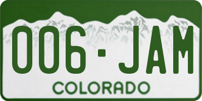CO license plate 006JAM