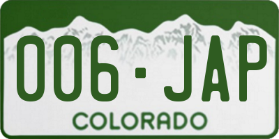 CO license plate 006JAP