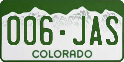 CO license plate 006JAS