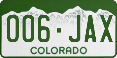 CO license plate 006JAX