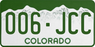 CO license plate 006JCC