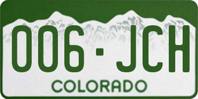 CO license plate 006JCH