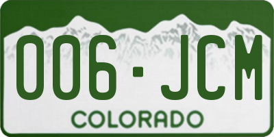 CO license plate 006JCM