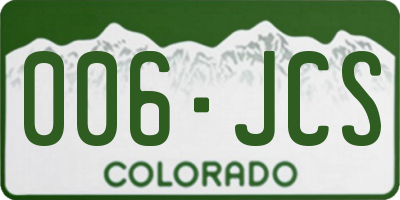 CO license plate 006JCS