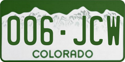 CO license plate 006JCW