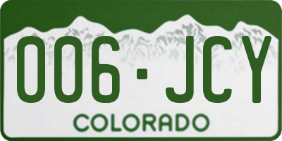 CO license plate 006JCY