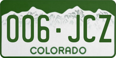 CO license plate 006JCZ