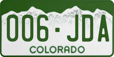 CO license plate 006JDA