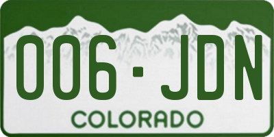 CO license plate 006JDN